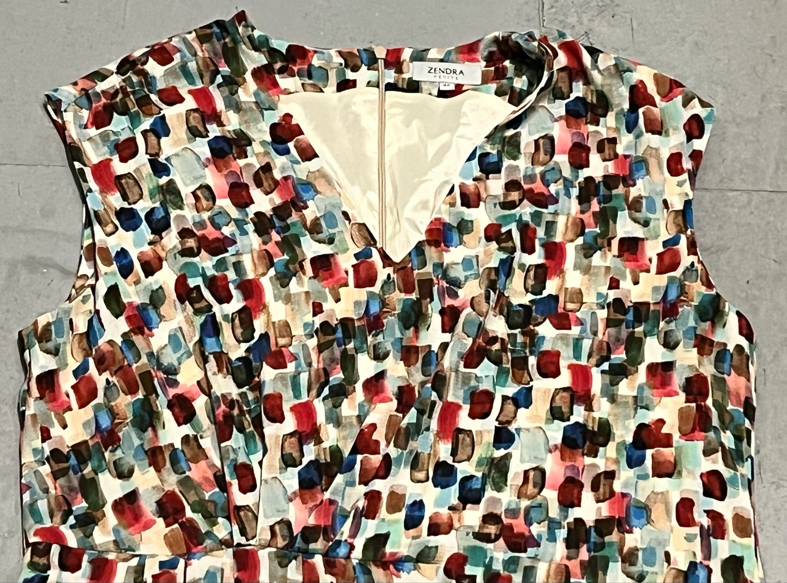 Vestido crepe estampado multicolor  – photo 17